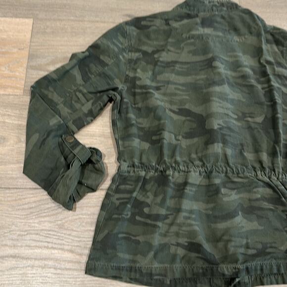 SANCTUARY Green Camouflage Utility Full Zip Cinch‎ Waist Rolled Cuff Jacket Sz S - Picture 6 of 13